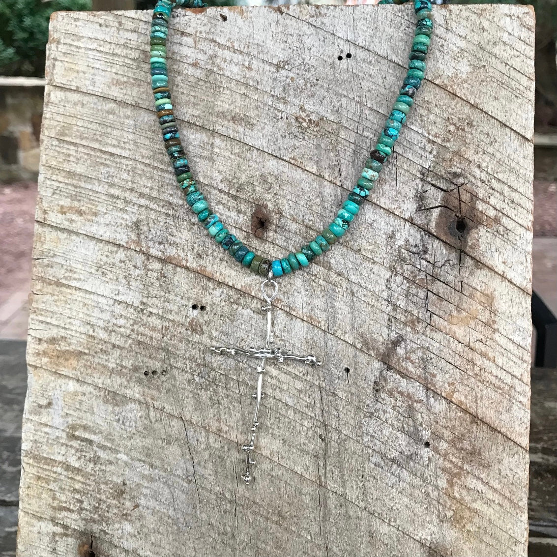 Cross and Turquoise Necklace