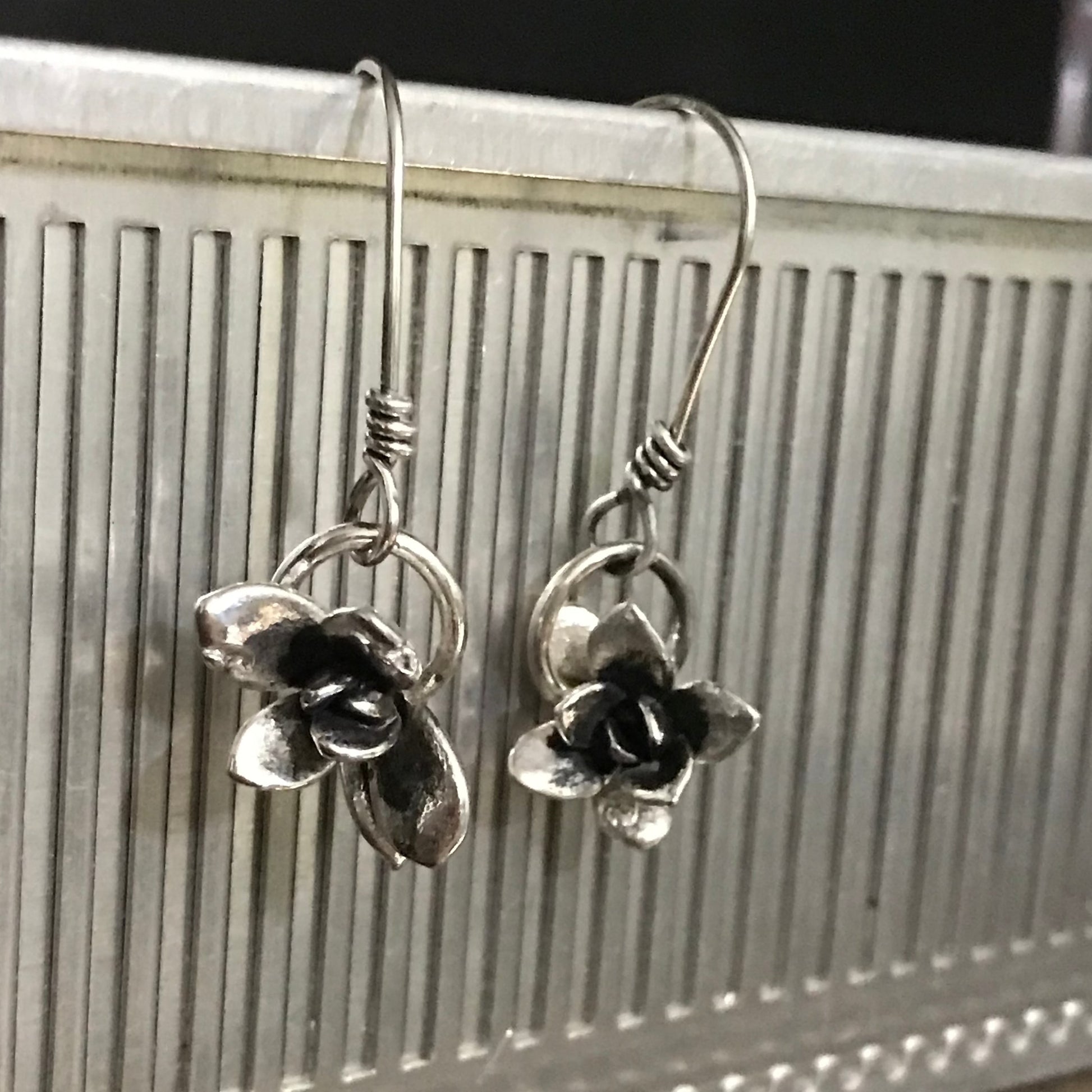 sterling silver bloom earrings